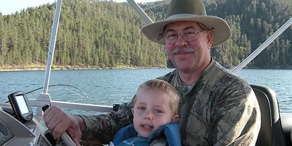 Papa Mike fishing with grandson Cameron