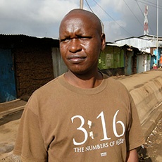 Some missionaries serving in the slums of Nairobi, Africa, sent us a photo of a local resident they ran across, named Gus, short for Augustine. Gus was working in the slums, but nevertheless, he believed he has “life in abundance,” and he was wearing a Kerusso shirt reading “3:16 The Numbers of Hope!”