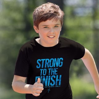 With this Kerusso ACTIVE Christian performance wear T-shirt, young men and women can put their faith in motion. Its message about finishing strong resonates with everyone. 