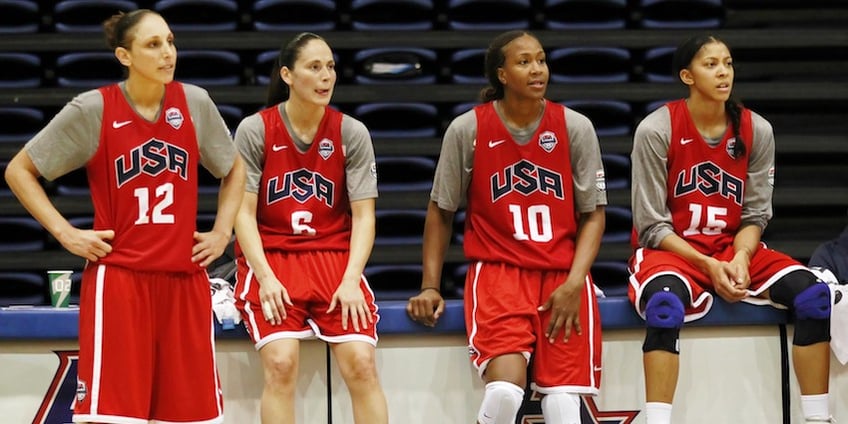 Tamika Catchings, wearing No. 10 here, helped lead Team USA to gold medals in four different Olympic Games. 